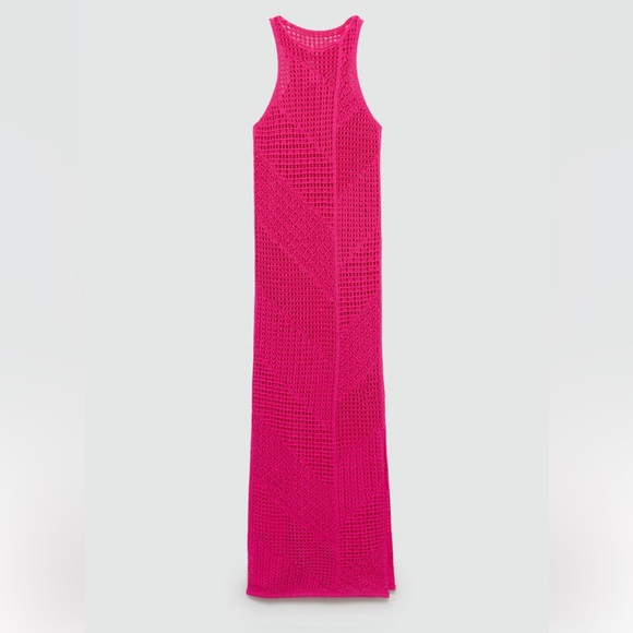 Mango crochet long dress, pink, 2025 - Picture 8 of 10